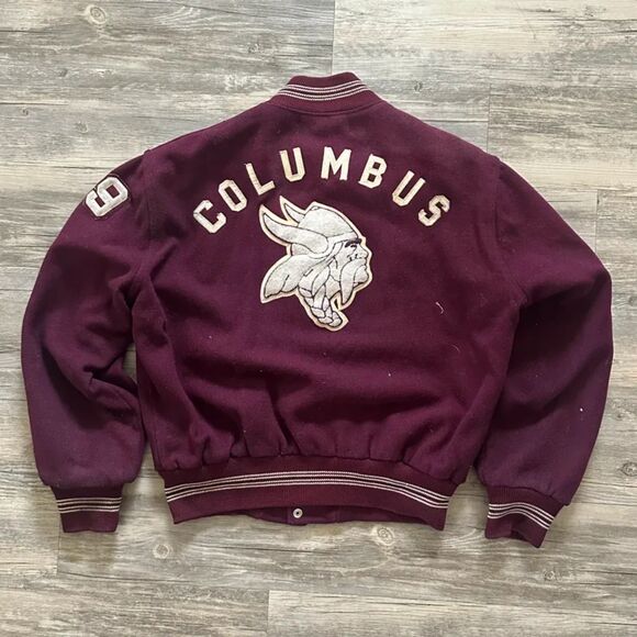 Agler Davidson Other - Vintage 40s Columbus Academy Vikings Varsity Jacket Size 44 Chain Stitched